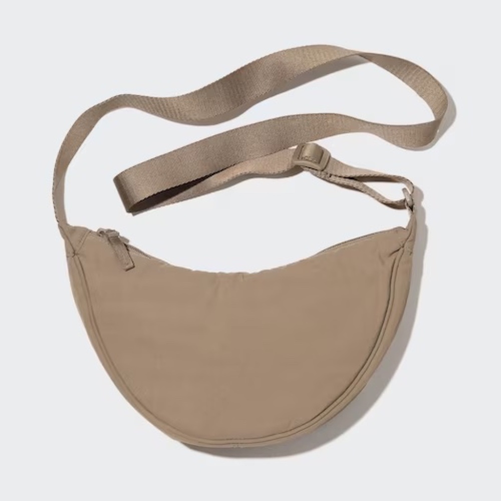 Uniqlo Round Mini Shoulder Bag Nylon Beige